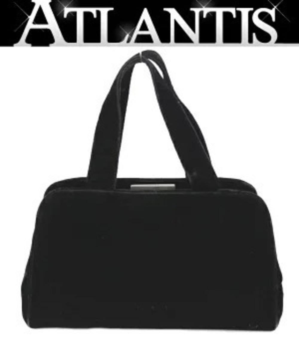 Prada handbag black velvet clasp closure